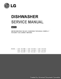 LG LDS 5811WW  Dishwasher Repair Service Manual
