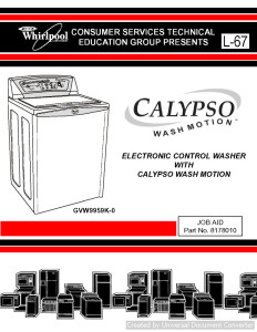 Whirlpool L-67 Calypso Washer Service Manual