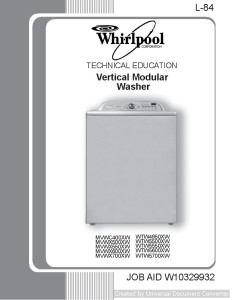 Whirlpool MVWX550XW L-84 Vertical Modular Washer Manual