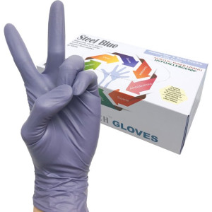 Infi-Touch Steel Blue, Nitrile Disposable Gloves, Hypoallergenic, 100 Count (Size Medium)